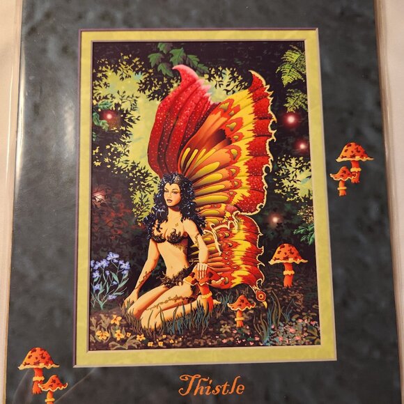 Thistle fairy artwork - vintage - Picture 1 of 6